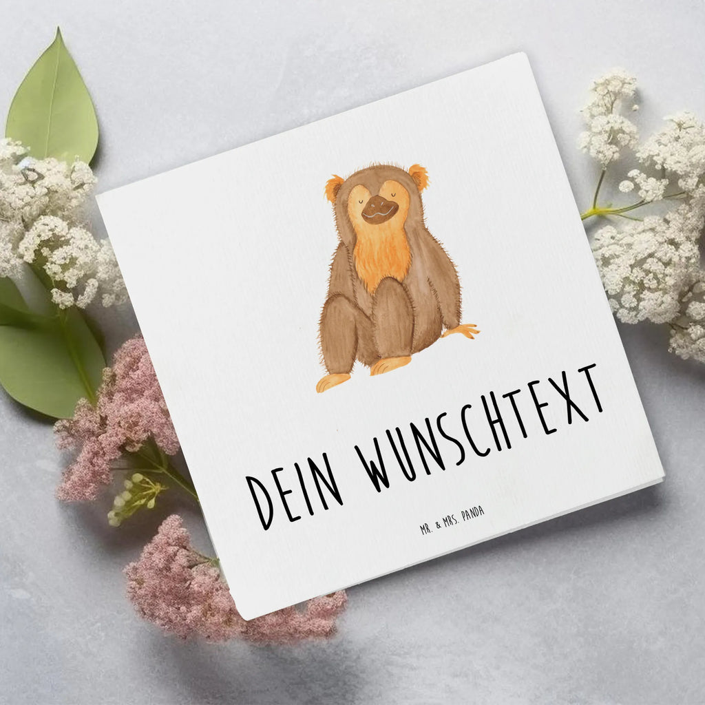 Personalisierte Deluxe Karte Affe Personalisierte Grußkarte, Personalisiertere Klappkarte, Personalisierte Einladungskarte, Personalisierte Glückwunschkarte, Personalisierte Hochzeitskarte, Personalisierte Geburtstagskarte, Grußkarte mit Namen, Grußkarte selber drucken, Grußkarte selbst gestalten, Grußkarte mit persönlichen Nachrichten, Grußkarte als Geldgeschenk, Grußkarten personalisiert, Personalisierte Karte, Afrika, Wildtiere, Affe, Äffchen, Affen, Selbstliebe, Respekt, Motivation, Selbstachtung, Liebe, Selbstbewusstsein, Selfcare