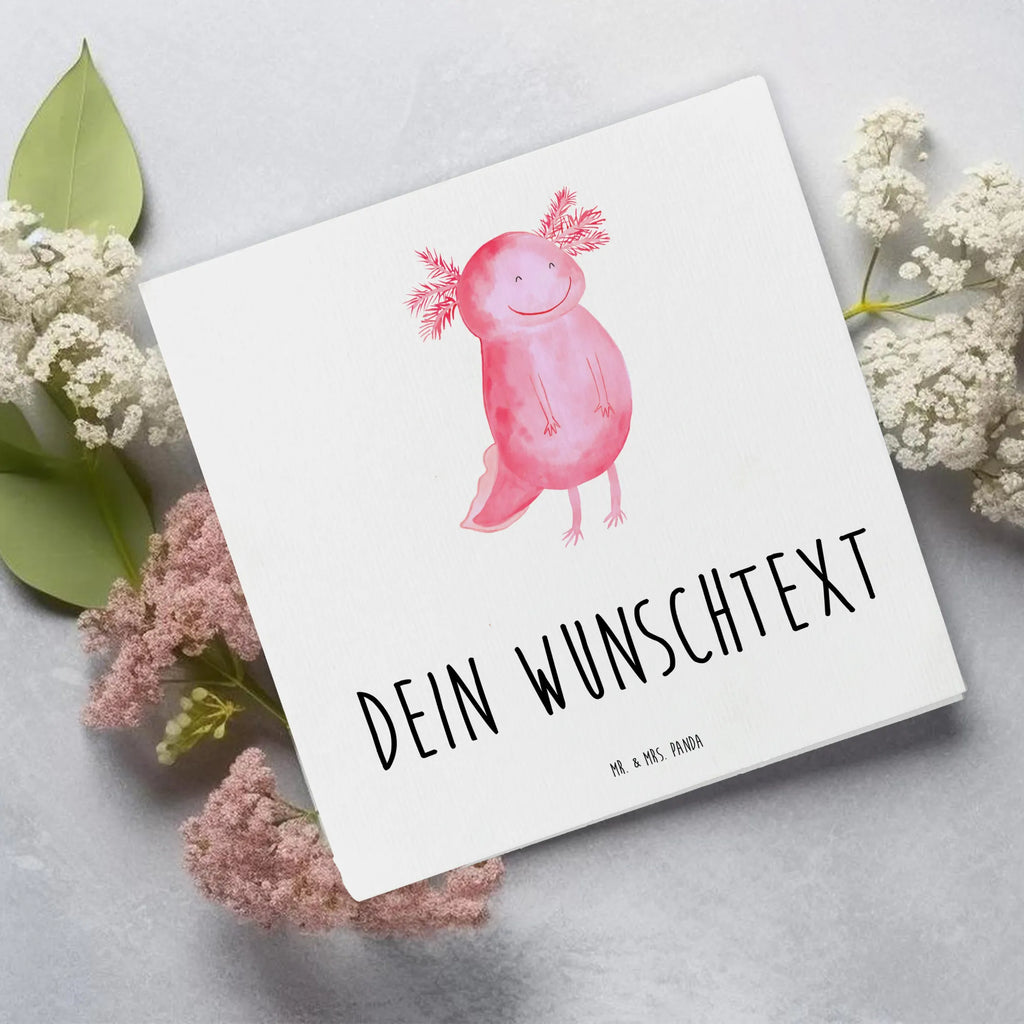 Personalisierte Deluxe Karte Axolotl Glücklich Personalisierte Grußkarte, Personalisiertere Klappkarte, Personalisierte Einladungskarte, Personalisierte Glückwunschkarte, Personalisierte Hochzeitskarte, Personalisierte Geburtstagskarte, Grußkarte mit Namen, Grußkarte selber drucken, Grußkarte selbst gestalten, Grußkarte mit persönlichen Nachrichten, Grußkarte als Geldgeschenk, Grußkarten personalisiert, Personalisierte Karte, Axolotl, Molch, Axolot, Schwanzlurch, Lurch, Lurche, Motivation, gute Laune