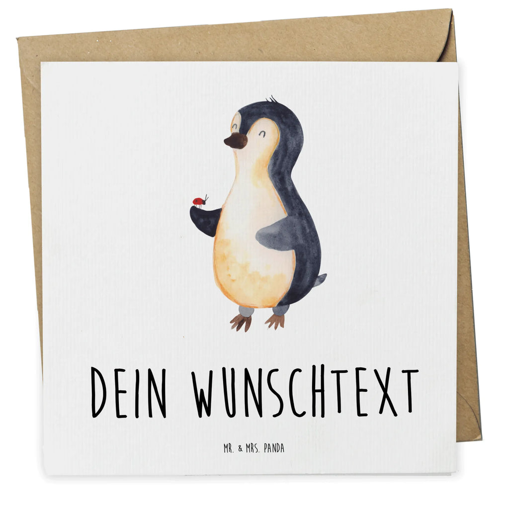 Personalisierte Deluxe Karte Pinguin Marienkäfer Personalisierte Grußkarte, Personalisiertere Klappkarte, Personalisierte Einladungskarte, Personalisierte Glückwunschkarte, Personalisierte Hochzeitskarte, Personalisierte Geburtstagskarte, Grußkarte mit Namen, Grußkarte selber drucken, Grußkarte selbst gestalten, Grußkarte mit persönlichen Nachrichten, Grußkarte als Geldgeschenk, Grußkarten personalisiert, Personalisierte Karte, Pinguin, Pinguine, Marienkäfer, Liebe, Wunder, Glück, Freude, Lebensfreude