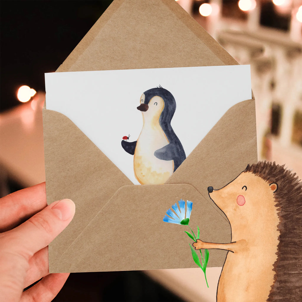 Personalisierte Deluxe Karte Pinguin Marienkäfer Personalisierte Grußkarte, Personalisiertere Klappkarte, Personalisierte Einladungskarte, Personalisierte Glückwunschkarte, Personalisierte Hochzeitskarte, Personalisierte Geburtstagskarte, Grußkarte mit Namen, Grußkarte selber drucken, Grußkarte selbst gestalten, Grußkarte mit persönlichen Nachrichten, Grußkarte als Geldgeschenk, Grußkarten personalisiert, Personalisierte Karte, Pinguin, Pinguine, Marienkäfer, Liebe, Wunder, Glück, Freude, Lebensfreude