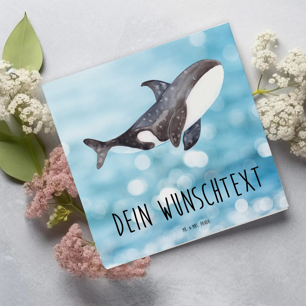 Personalisierte Deluxe Karte Orca Personalisierte Grußkarte, Personalisiertere Klappkarte, Personalisierte Einladungskarte, Personalisierte Glückwunschkarte, Personalisierte Hochzeitskarte, Personalisierte Geburtstagskarte, Grußkarte mit Namen, Grußkarte selber drucken, Grußkarte selbst gestalten, Grußkarte mit persönlichen Nachrichten, Grußkarte als Geldgeschenk, Grußkarten personalisiert, Personalisierte Karte, Meerestiere, Meer, Urlaub, Orca, Orcas, Killerwal, Wal, Möglichkeiten, Büro, Arbeit, Motivation, Selbstliebe, Neustart, Startup