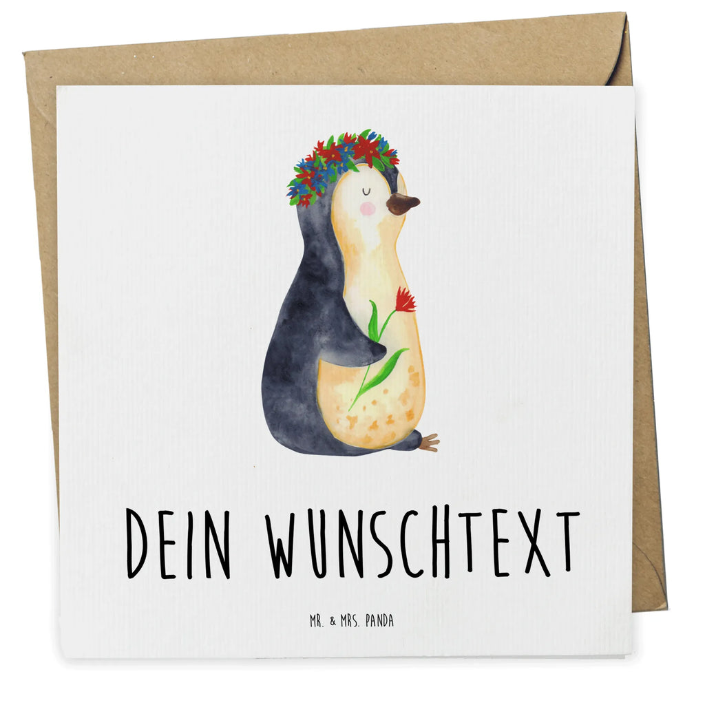 Personalisierte Deluxe Karte Pinguin Blumen Personalisierte Grußkarte, Personalisiertere Klappkarte, Personalisierte Einladungskarte, Personalisierte Glückwunschkarte, Personalisierte Hochzeitskarte, Personalisierte Geburtstagskarte, Grußkarte mit Namen, Grußkarte selber drucken, Grußkarte selbst gestalten, Grußkarte mit persönlichen Nachrichten, Grußkarte als Geldgeschenk, Grußkarten personalisiert, Personalisierte Karte, Pinguin, Pinguine, Blumenkranz, Universum, Leben, Wünsche, Ziele, Lebensziele, Motivation, Lebenslust, Liebeskummer, Geschenkidee