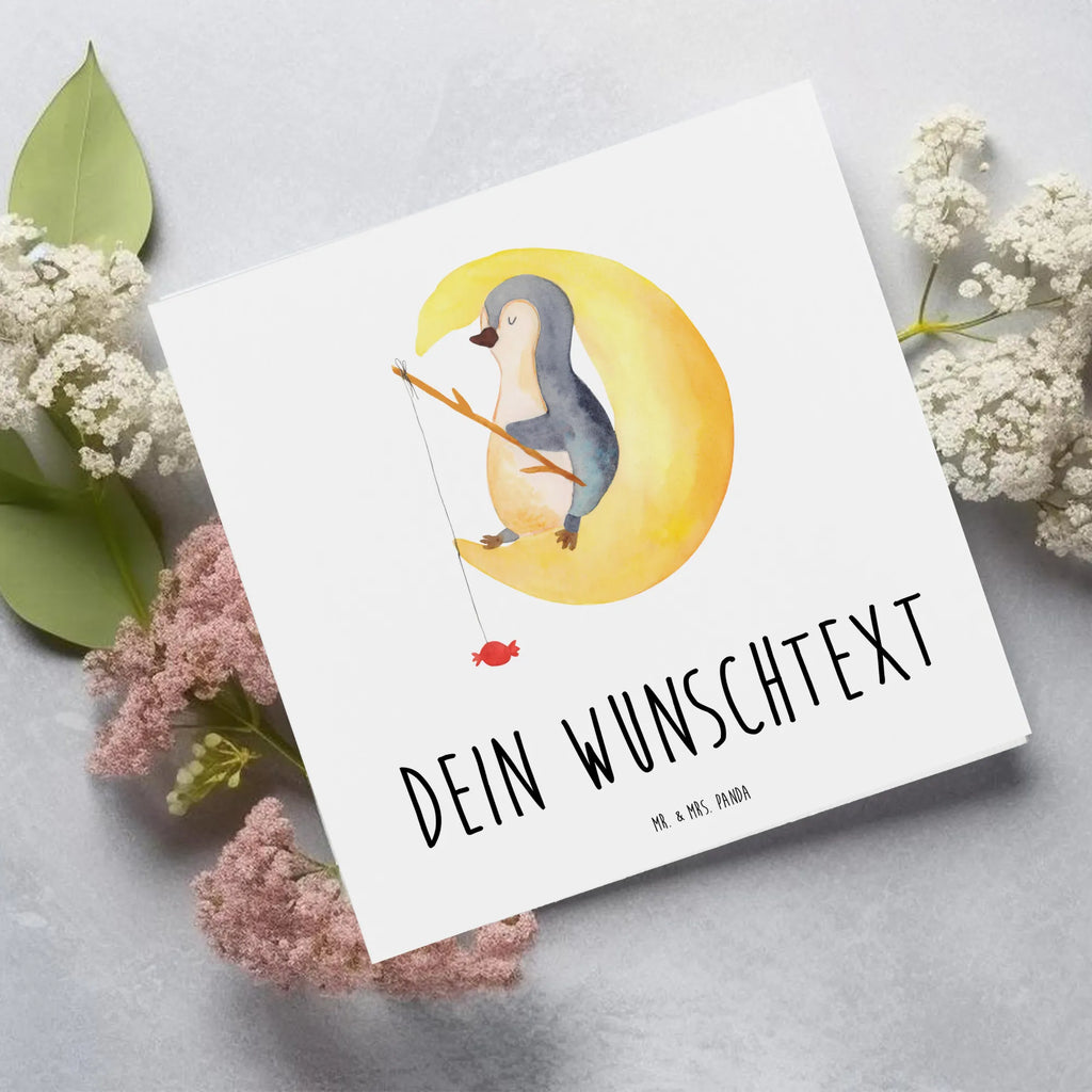 Personalisierte Deluxe Karte Pinguin Mond Personalisierte Grußkarte, Personalisiertere Klappkarte, Personalisierte Einladungskarte, Personalisierte Glückwunschkarte, Personalisierte Hochzeitskarte, Personalisierte Geburtstagskarte, Grußkarte mit Namen, Grußkarte selber drucken, Grußkarte selbst gestalten, Grußkarte mit persönlichen Nachrichten, Grußkarte als Geldgeschenk, Grußkarten personalisiert, Personalisierte Karte, Pinguin, Pinguine, Spruch, schlafen, Nachtruhe, Einschlafen, Schlafzimmer, Schlafstörungen, Gästezimmer