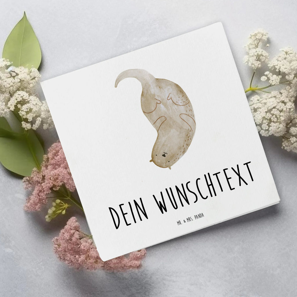 Personalisierte Deluxe Karte Otter Kopfüber Personalisierte Grußkarte, Personalisiertere Klappkarte, Personalisierte Einladungskarte, Personalisierte Glückwunschkarte, Personalisierte Hochzeitskarte, Personalisierte Geburtstagskarte, Grußkarte mit Namen, Grußkarte selber drucken, Grußkarte selbst gestalten, Grußkarte mit persönlichen Nachrichten, Grußkarte als Geldgeschenk, Grußkarten personalisiert, Personalisierte Karte, Otter, Fischotter, Seeotter, Otter Seeotter See Otter