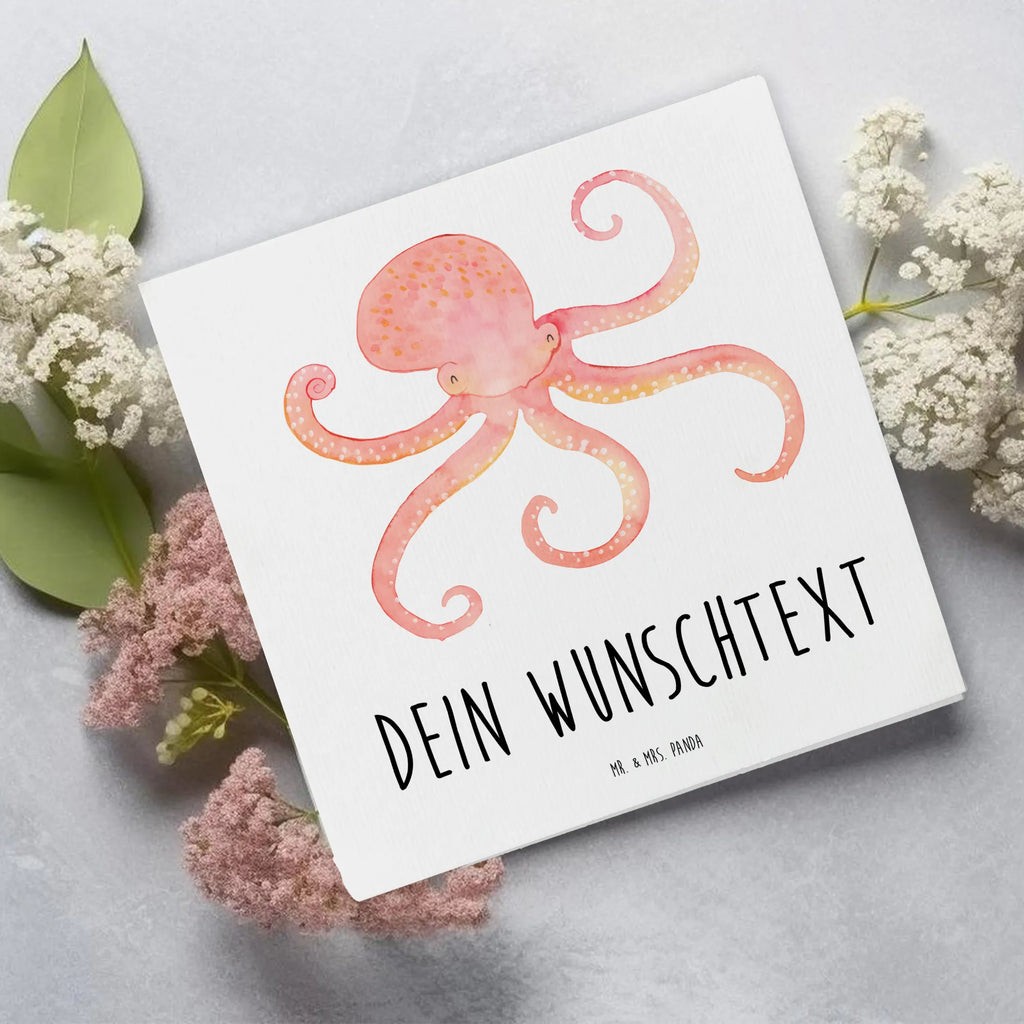 Personalisierte Deluxe Karte Tintenfisch Personalisierte Grußkarte, Personalisiertere Klappkarte, Personalisierte Einladungskarte, Personalisierte Glückwunschkarte, Personalisierte Hochzeitskarte, Personalisierte Geburtstagskarte, Grußkarte mit Namen, Grußkarte selber drucken, Grußkarte selbst gestalten, Grußkarte mit persönlichen Nachrichten, Grußkarte als Geldgeschenk, Grußkarten personalisiert, Personalisierte Karte, Tiermotive, Gute Laune, lustige Sprüche, Tiere, Meer, Meerestier, Krake, Tintenfisch, Arme, Wasser, Ozean