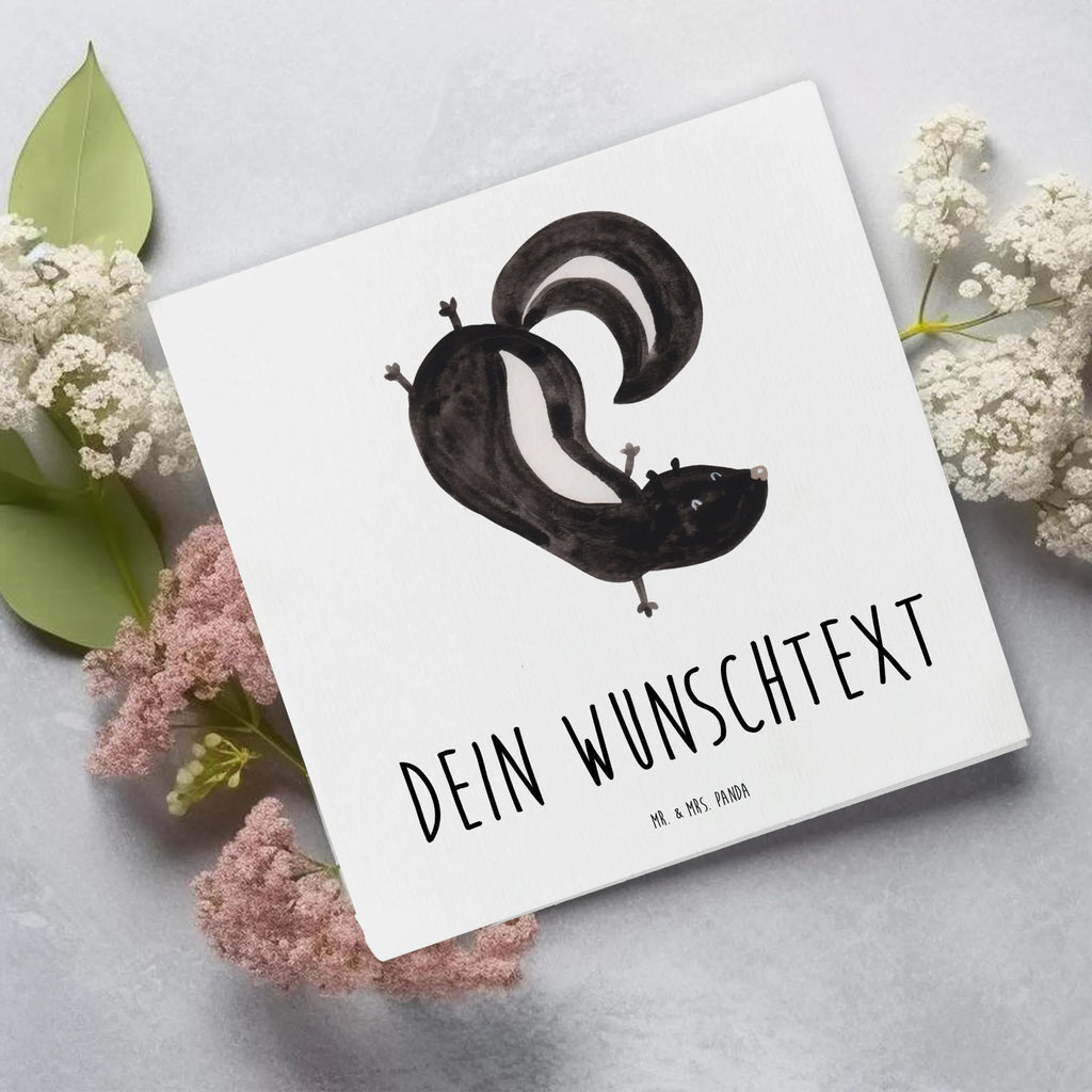 Personalisierte Deluxe Karte Stinktier Handstand Personalisierte Grußkarte, Personalisiertere Klappkarte, Personalisierte Einladungskarte, Personalisierte Glückwunschkarte, Personalisierte Hochzeitskarte, Personalisierte Geburtstagskarte, Grußkarte mit Namen, Grußkarte selber drucken, Grußkarte selbst gestalten, Grußkarte mit persönlichen Nachrichten, Grußkarte als Geldgeschenk, Grußkarten personalisiert, Personalisierte Karte, Stinktier, Skunk, Wildtier, Raubtier, Stinker, Stinki, Spielplatz, verpielt, Kind