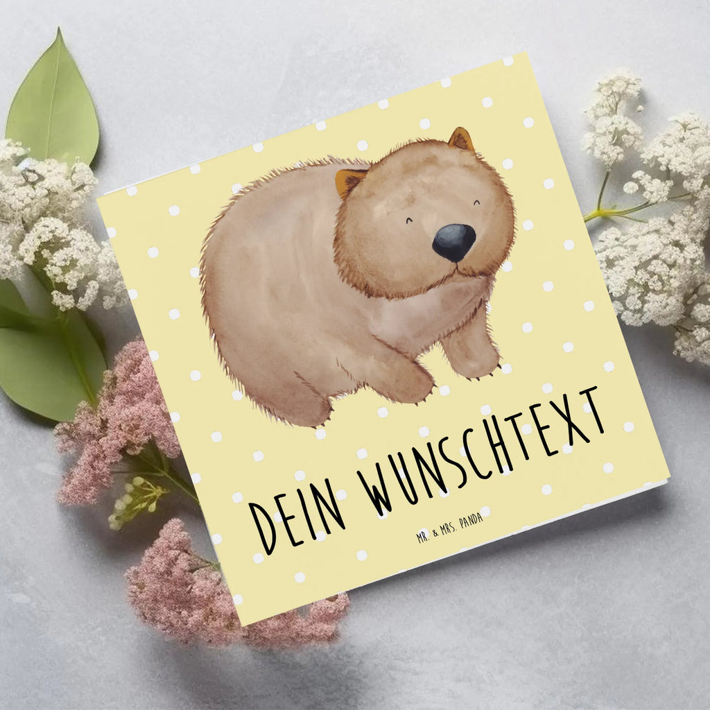 Personalisierte Deluxe Karte Wombat Personalisierte Grußkarte, Personalisiertere Klappkarte, Personalisierte Einladungskarte, Personalisierte Glückwunschkarte, Personalisierte Hochzeitskarte, Personalisierte Geburtstagskarte, Grußkarte mit Namen, Grußkarte selber drucken, Grußkarte selbst gestalten, Grußkarte mit persönlichen Nachrichten, Grußkarte als Geldgeschenk, Grußkarten personalisiert, Personalisierte Karte, Tiermotive, Gute Laune, lustige Sprüche, Tiere, Wombat, Das Leben ist schön, Motivation, Spruch, Australien