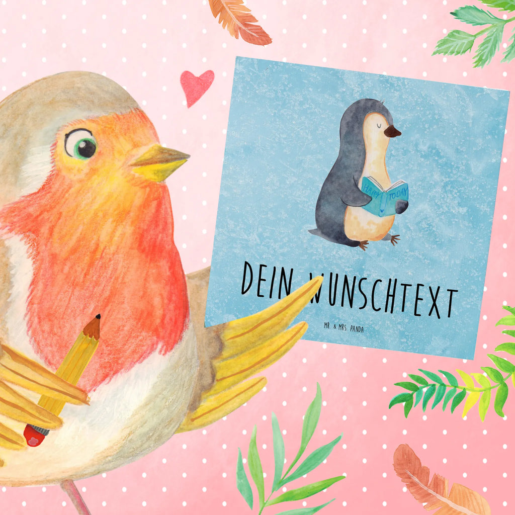 Personalisierte Deluxe Karte Pinguin Buch Personalisierte Grußkarte, Personalisiertere Klappkarte, Personalisierte Einladungskarte, Personalisierte Glückwunschkarte, Personalisierte Hochzeitskarte, Personalisierte Geburtstagskarte, Grußkarte mit Namen, Grußkarte selber drucken, Grußkarte selbst gestalten, Grußkarte mit persönlichen Nachrichten, Grußkarte als Geldgeschenk, Grußkarten personalisiert, Personalisierte Karte, Pinguin, Pinguine, Buch, Lesen, Bücherwurm, Nichtstun, Faulenzen, Ferien, Urlaub, Freizeit