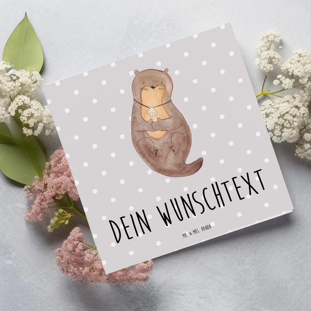 Personalisierte Deluxe Karte Otter Muschel Personalisierte Grußkarte, Personalisiertere Klappkarte, Personalisierte Einladungskarte, Personalisierte Glückwunschkarte, Personalisierte Hochzeitskarte, Personalisierte Geburtstagskarte, Grußkarte mit Namen, Grußkarte selber drucken, Grußkarte selbst gestalten, Grußkarte mit persönlichen Nachrichten, Grußkarte als Geldgeschenk, Grußkarten personalisiert, Personalisierte Karte, Otter, Fischotter, Seeotter, Otterliebe, grübeln, träumen, Motivation, Tagträumen, Büro