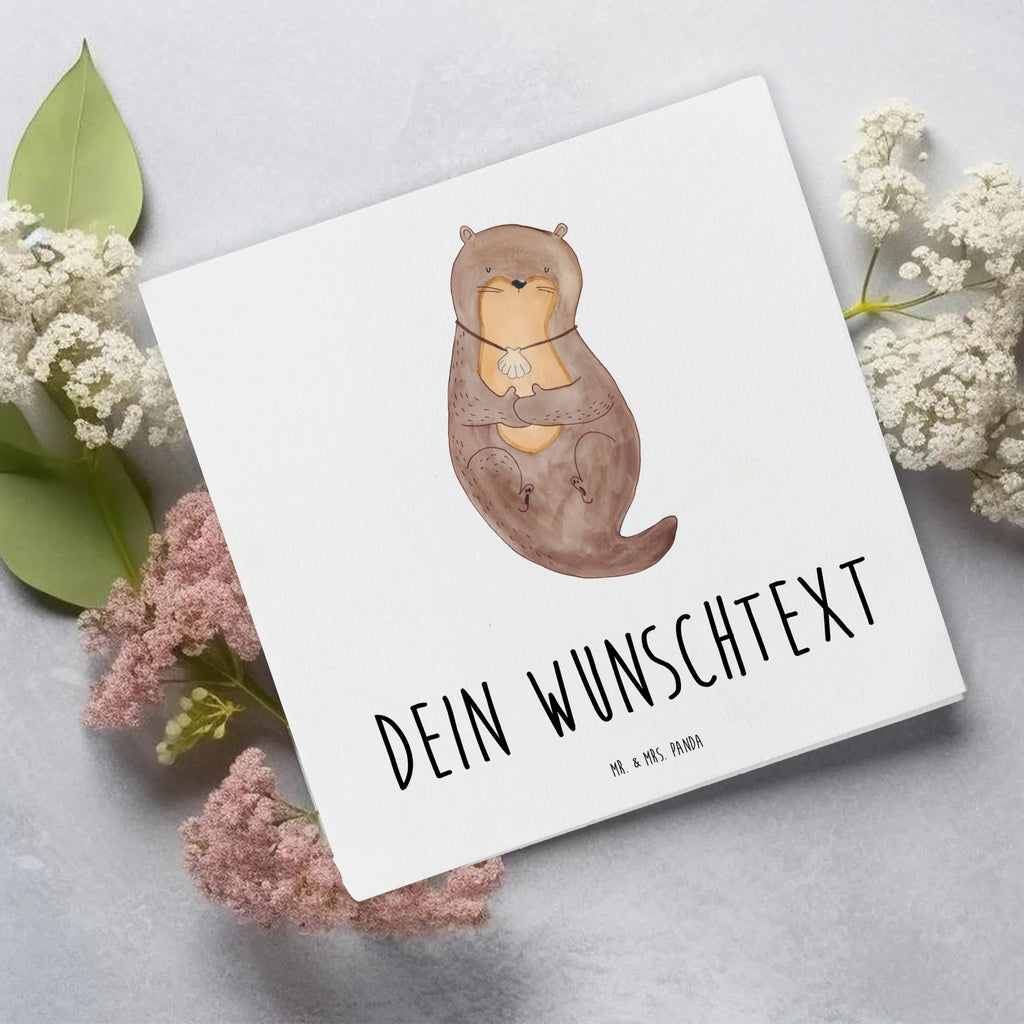 Personalisierte Deluxe Karte Otter Muschel Personalisierte Grußkarte, Personalisiertere Klappkarte, Personalisierte Einladungskarte, Personalisierte Glückwunschkarte, Personalisierte Hochzeitskarte, Personalisierte Geburtstagskarte, Grußkarte mit Namen, Grußkarte selber drucken, Grußkarte selbst gestalten, Grußkarte mit persönlichen Nachrichten, Grußkarte als Geldgeschenk, Grußkarten personalisiert, Personalisierte Karte, Otter, Fischotter, Seeotter, Otterliebe, grübeln, träumen, Motivation, Tagträumen, Büro