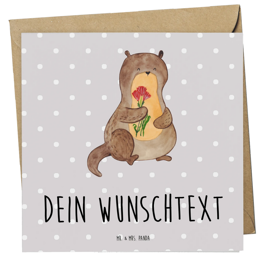 Personalisierte Deluxe Karte Otter Blumenstrauß Personalisierte Grußkarte, Personalisiertere Klappkarte, Personalisierte Einladungskarte, Personalisierte Glückwunschkarte, Personalisierte Hochzeitskarte, Personalisierte Geburtstagskarte, Grußkarte mit Namen, Grußkarte selber drucken, Grußkarte selbst gestalten, Grußkarte mit persönlichen Nachrichten, Grußkarte als Geldgeschenk, Grußkarten personalisiert, Personalisierte Karte, Otter, Fischotter, Seeotter, Otter Seeotter See Otter