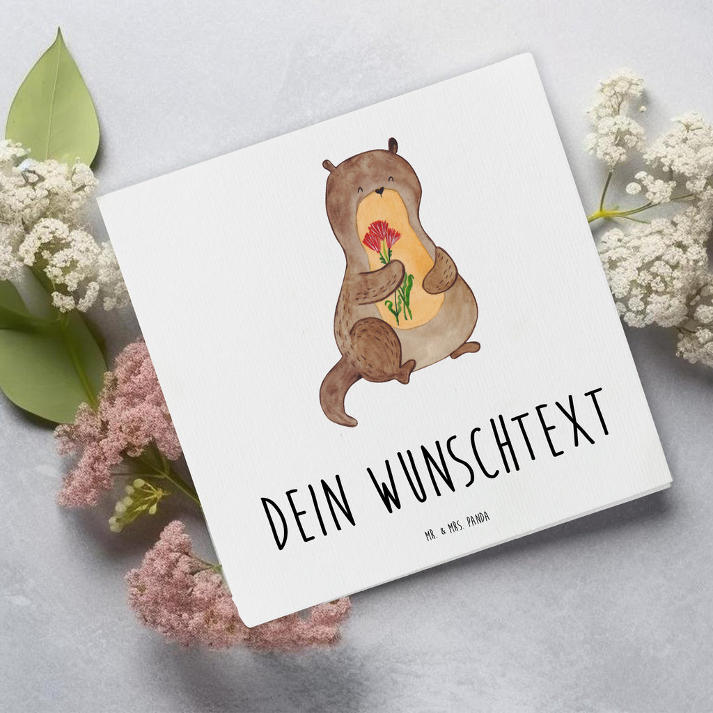 Personalisierte Deluxe Karte Otter Blumenstrauß Personalisierte Grußkarte, Personalisiertere Klappkarte, Personalisierte Einladungskarte, Personalisierte Glückwunschkarte, Personalisierte Hochzeitskarte, Personalisierte Geburtstagskarte, Grußkarte mit Namen, Grußkarte selber drucken, Grußkarte selbst gestalten, Grußkarte mit persönlichen Nachrichten, Grußkarte als Geldgeschenk, Grußkarten personalisiert, Personalisierte Karte, Otter, Fischotter, Seeotter, Otter Seeotter See Otter