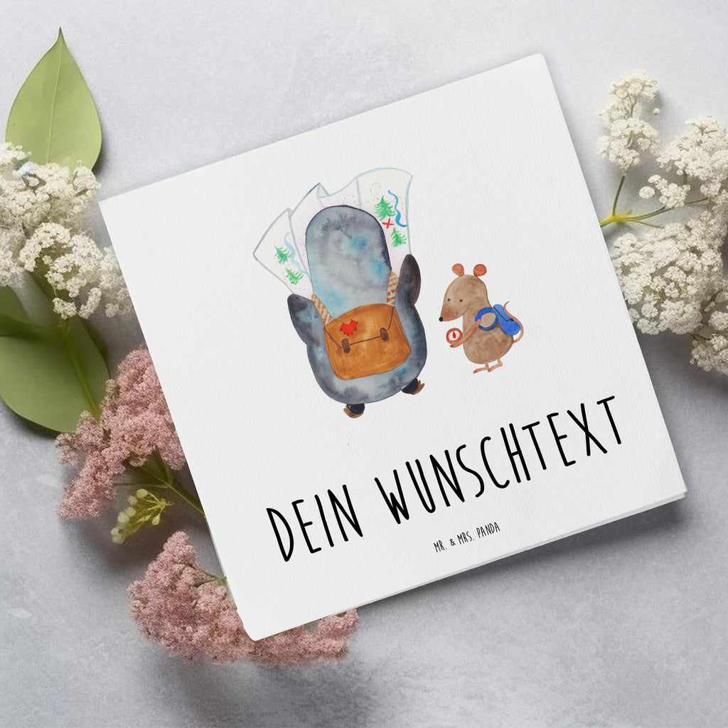 Personalisierte Deluxe Karte Pinguin & Maus Wanderer Personalisierte Grußkarte, Personalisiertere Klappkarte, Personalisierte Einladungskarte, Personalisierte Glückwunschkarte, Personalisierte Hochzeitskarte, Personalisierte Geburtstagskarte, Grußkarte mit Namen, Grußkarte selber drucken, Grußkarte selbst gestalten, Grußkarte mit persönlichen Nachrichten, Grußkarte als Geldgeschenk, Grußkarten personalisiert, Personalisierte Karte, Pinguin, Pinguine, Abenteurer, Abenteuer, Roadtrip, Ausflug, Wanderlust, wandern