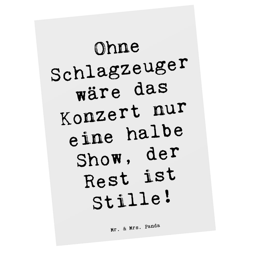 Postkarte Ohne Schlagzeuger wäre das Konzert nur eine halbe Show – der Rest ist Stille! Postkarte, Karte, Geschenkkarte, Grußkarte, Einladung, Ansichtskarte, Geburtstagskarte, Einladungskarte, Dankeskarte, Ansichtskarten, Einladung Geburtstag, Einladungskarten Geburtstag, Instrumente, Geschenke Musiker, Musikliebhaber