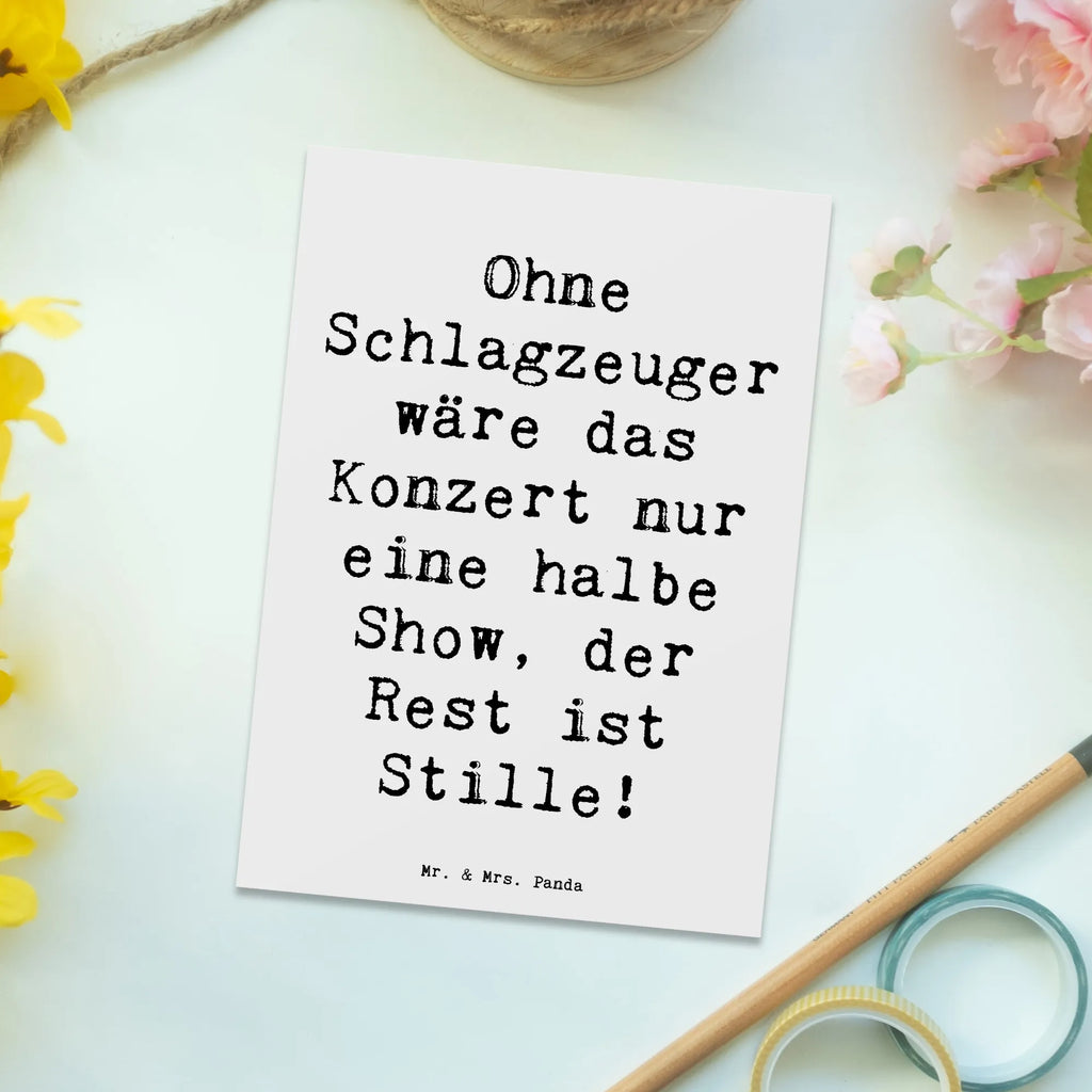 Postkarte Ohne Schlagzeuger wäre das Konzert nur eine halbe Show – der Rest ist Stille! Postkarte, Karte, Geschenkkarte, Grußkarte, Einladung, Ansichtskarte, Geburtstagskarte, Einladungskarte, Dankeskarte, Ansichtskarten, Einladung Geburtstag, Einladungskarten Geburtstag, Instrumente, Geschenke Musiker, Musikliebhaber