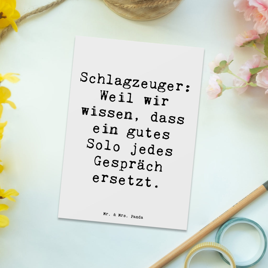 Postkarte Spruch Schlagzeug Solo