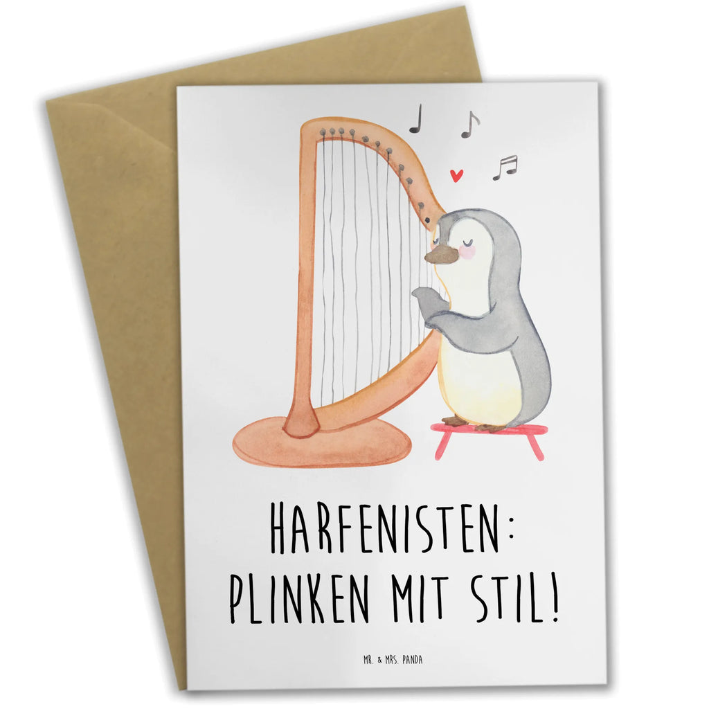 Grußkarte Harfe mit Stil Grußkarte, Klappkarte, Einladungskarte, Glückwunschkarte, Hochzeitskarte, Geburtstagskarte, Karte, Ansichtskarten, Instrumente, Geschenke Musiker, Musikliebhaber