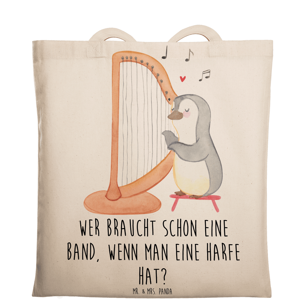 Tragetasche Wer braucht schon eine Band, wenn man eine Harfe hat? Beuteltasche, Beutel, Einkaufstasche, Jutebeutel, Stoffbeutel, Tasche, Shopper, Umhängetasche, Strandtasche, Schultertasche, Stofftasche, Tragetasche, Badetasche, Jutetasche, Einkaufstüte, Laptoptasche, Instrumente, Geschenke Musiker, Musikliebhaber