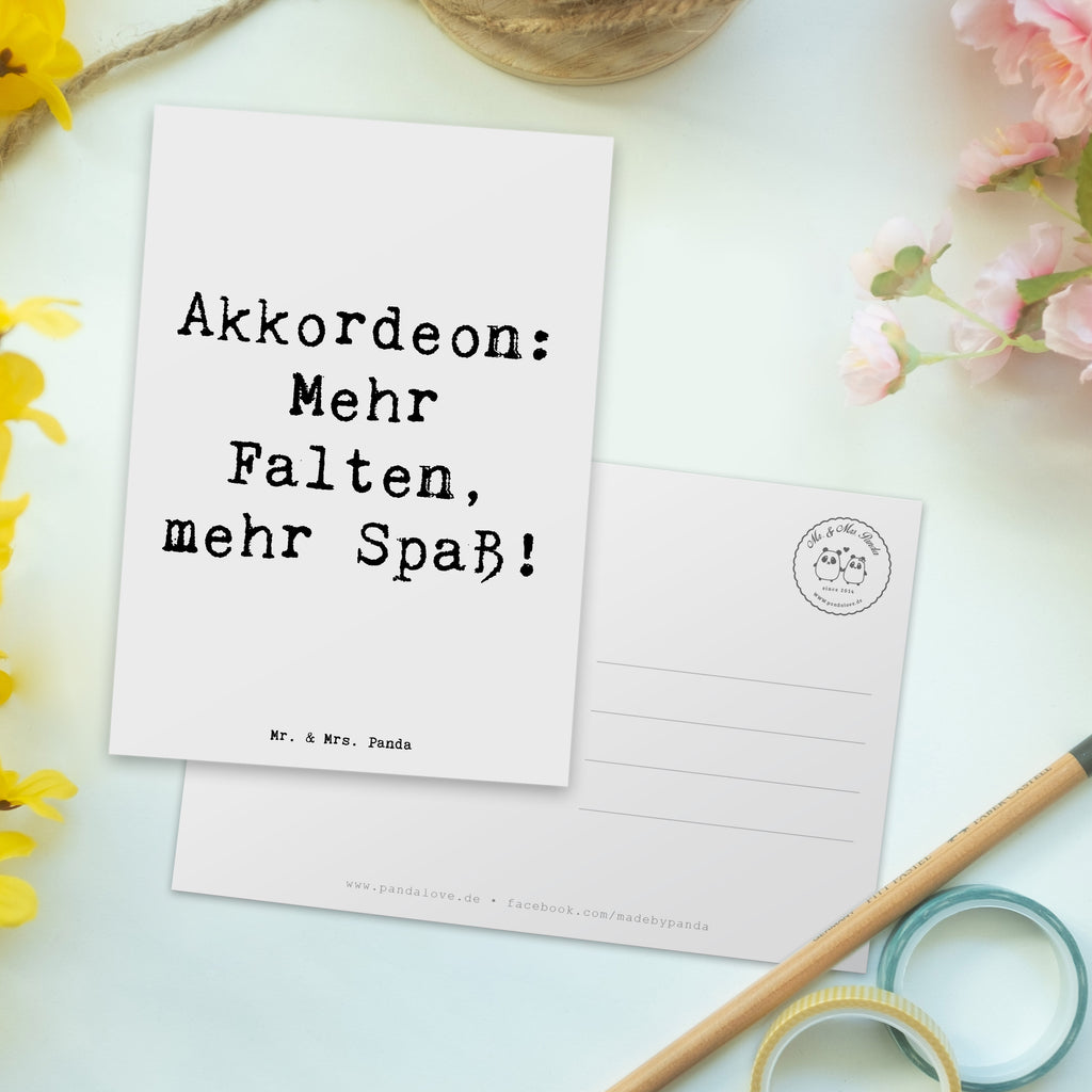 Postkarte Akkordeon: Mehr Falten, mehr Spaß! Postkarte, Karte, Geschenkkarte, Grußkarte, Einladung, Ansichtskarte, Geburtstagskarte, Einladungskarte, Dankeskarte, Ansichtskarten, Einladung Geburtstag, Einladungskarten Geburtstag, Instrumente, Geschenke Musiker, Musikliebhaber