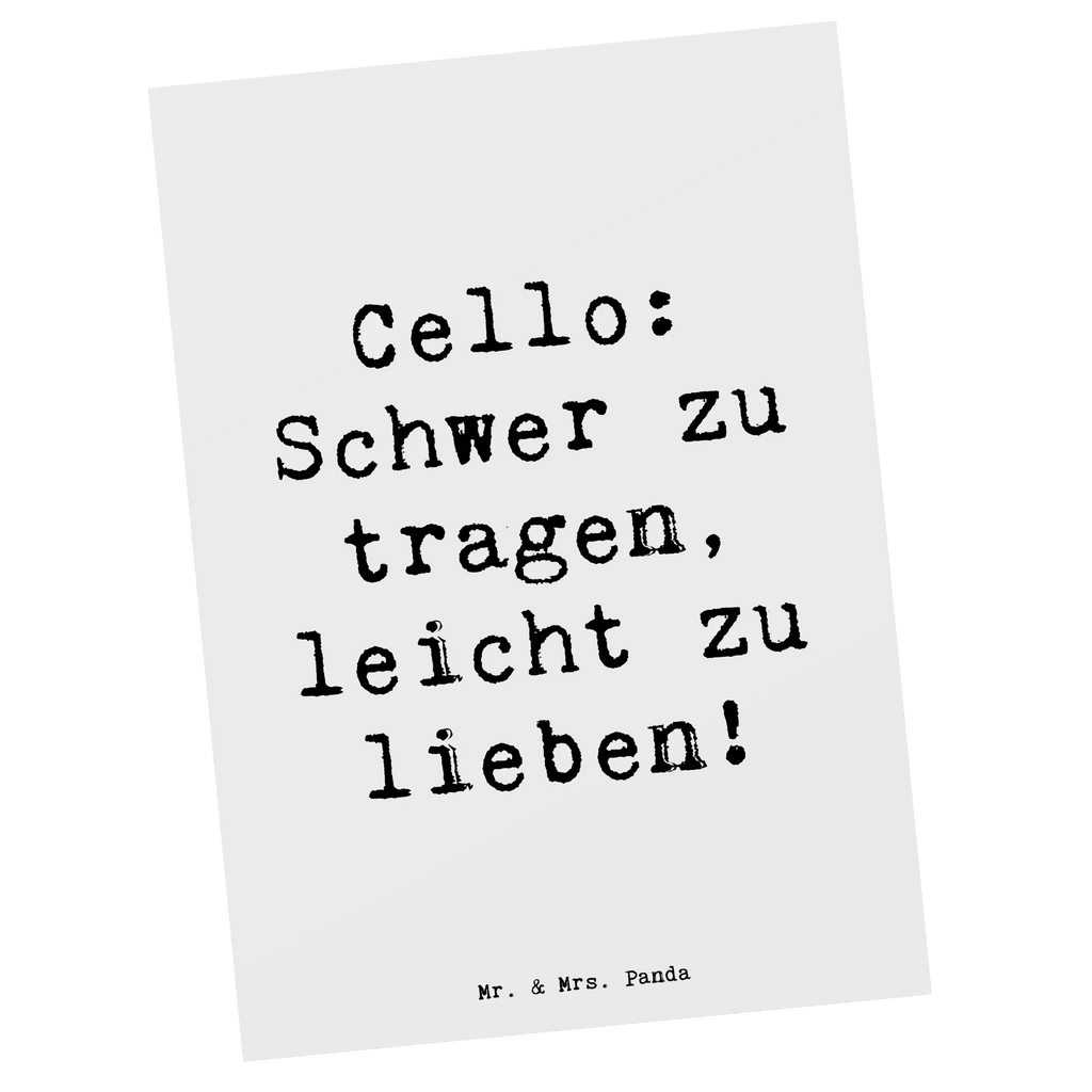 Postkarte Cello: Schwer zu tragen, leicht zu lieben! Postkarte, Karte, Geschenkkarte, Grußkarte, Einladung, Ansichtskarte, Geburtstagskarte, Einladungskarte, Dankeskarte, Ansichtskarten, Einladung Geburtstag, Einladungskarten Geburtstag, Instrumente, Geschenke Musiker, Musikliebhaber