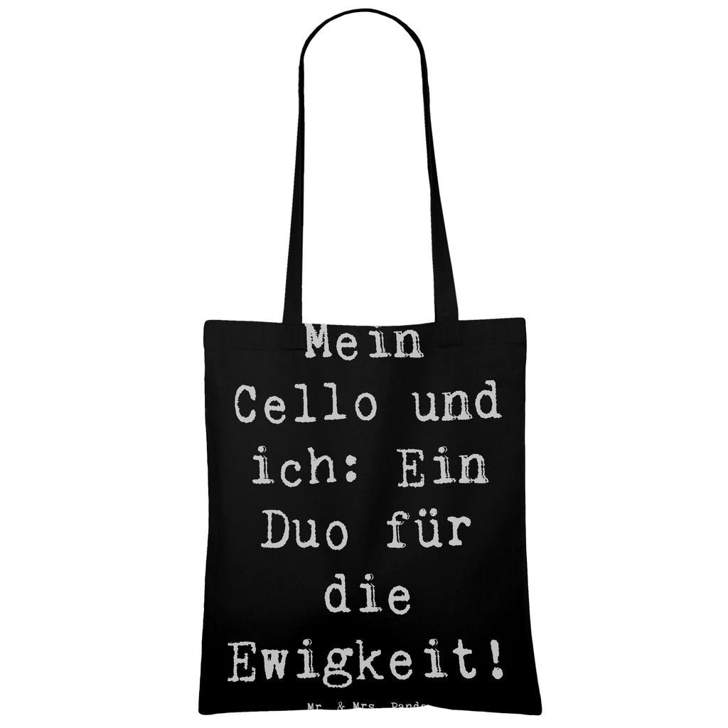 Tragetasche Mein Cello und ich: Ein Duo für die Ewigkeit! - Cello Verbundenheit Beuteltasche, Beutel, Einkaufstasche, Jutebeutel, Stoffbeutel, Tasche, Shopper, Umhängetasche, Strandtasche, Schultertasche, Stofftasche, Tragetasche, Badetasche, Jutetasche, Einkaufstüte, Laptoptasche, Instrumente, Geschenke Musiker, Musikliebhaber