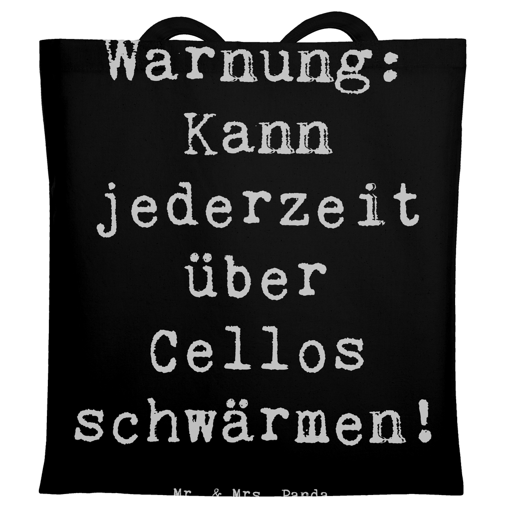 Tragetasche Warnung: Kann jederzeit über Cellos schwärmen - Cello Begeisterung Beuteltasche, Beutel, Einkaufstasche, Jutebeutel, Stoffbeutel, Tasche, Shopper, Umhängetasche, Strandtasche, Schultertasche, Stofftasche, Tragetasche, Badetasche, Jutetasche, Einkaufstüte, Laptoptasche, Instrumente, Geschenke Musiker, Musikliebhaber