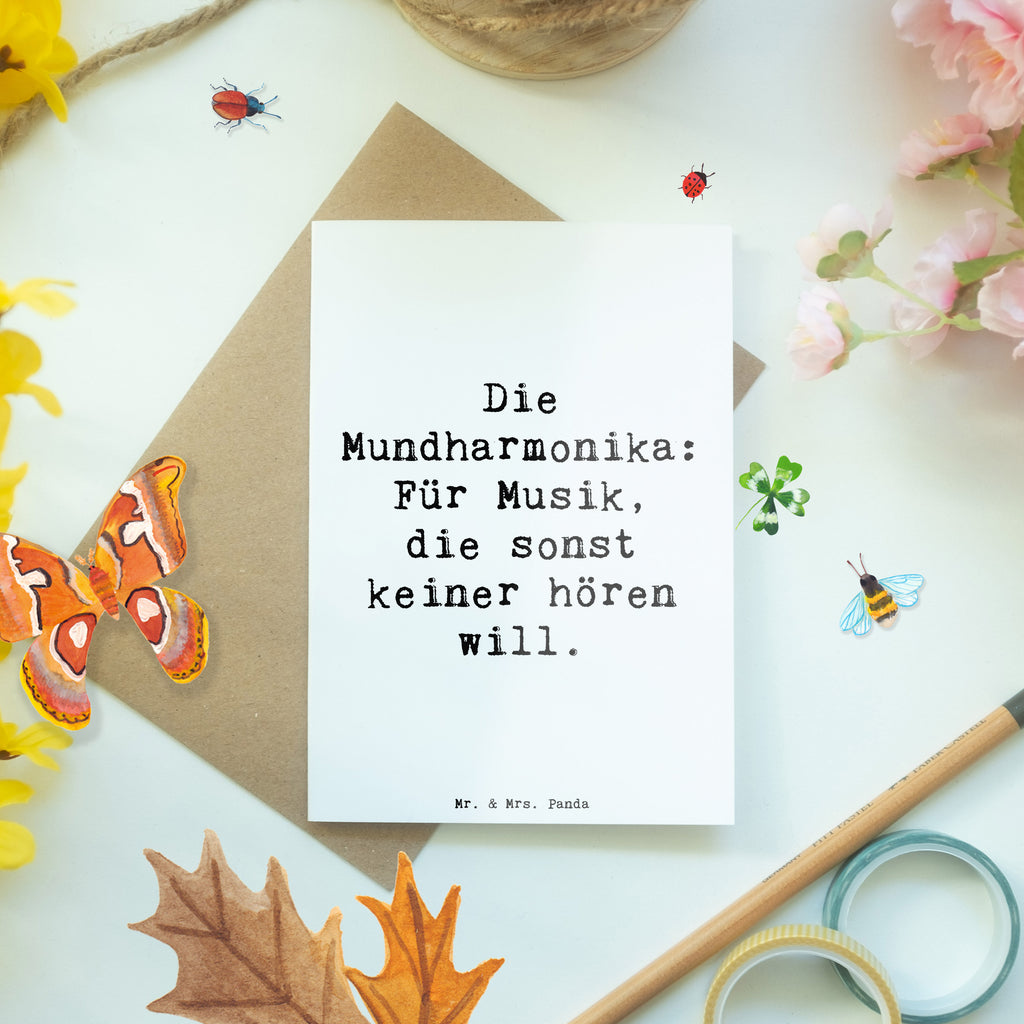 Grußkarte Spruch Musik Mundharmonika Grußkarte, Klappkarte, Einladungskarte, Glückwunschkarte, Hochzeitskarte, Geburtstagskarte, Karte, Ansichtskarten, Instrumente, Geschenke Musiker, Musikliebhaber