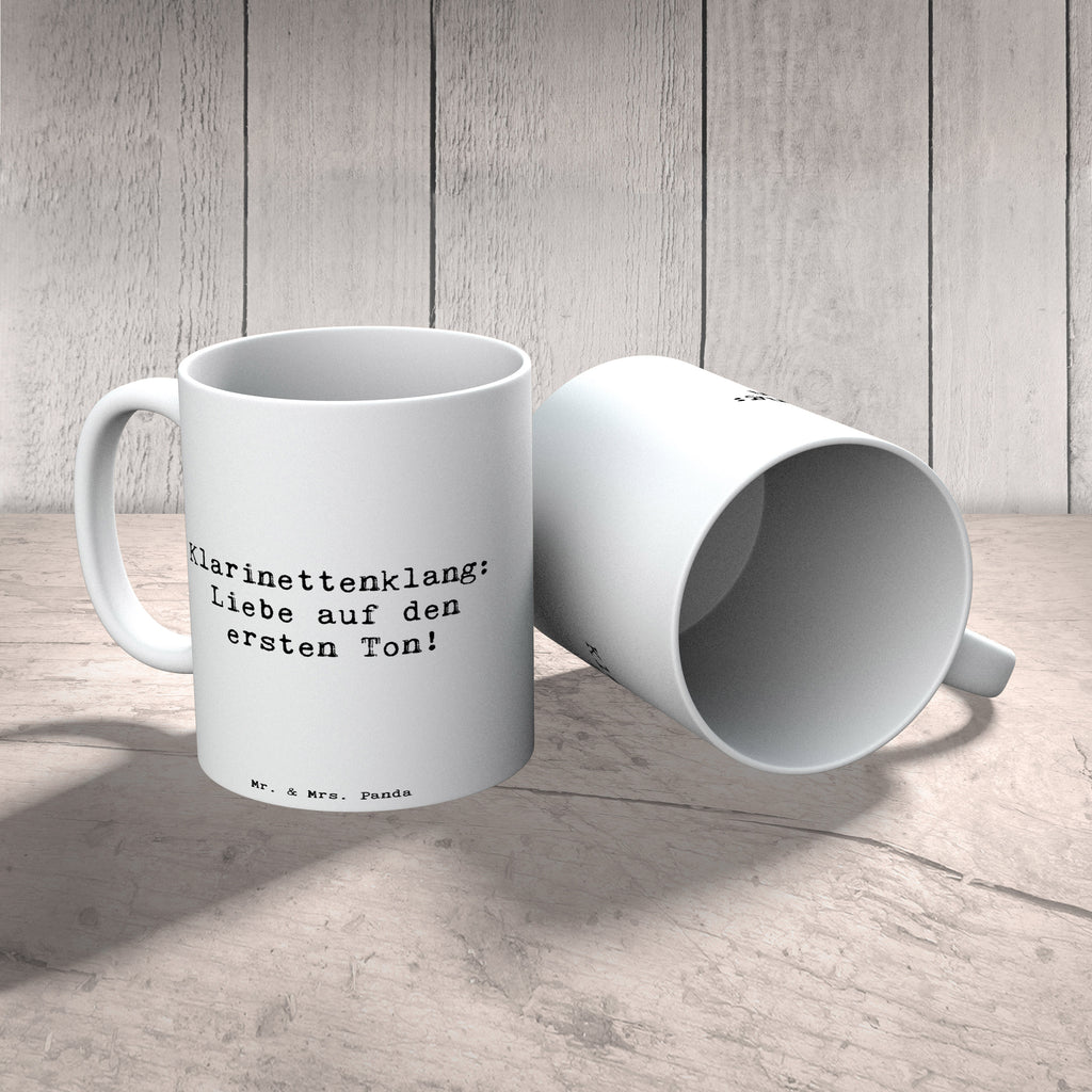 Tasse Klarinettenklang: Liebe auf den ersten Ton! Tasse, Kaffeetasse, Teetasse, Becher, Kaffeebecher, Teebecher, Keramiktasse, Porzellantasse, Büro Tasse, Geschenk Tasse, Tasse Sprüche, Tasse Motive, Instrumente, Geschenke Musiker, Musikliebhaber