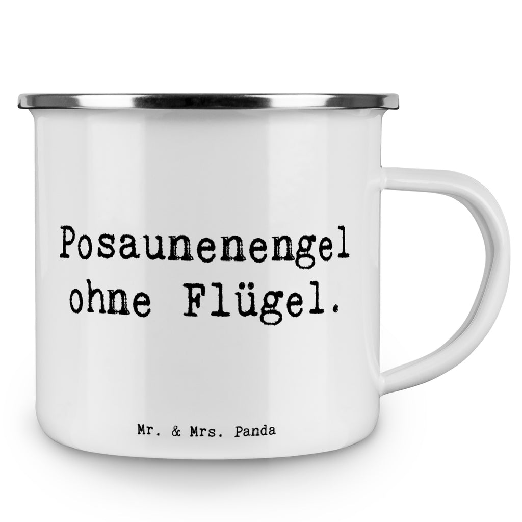 Camping Emaille Tasse Posaunenengel ohne Flügel. Campingtasse, Trinkbecher, Metalltasse, Outdoor Tasse, Emaille Trinkbecher, Blechtasse Outdoor, Emaille Campingbecher, Edelstahl Trinkbecher, Metalltasse für Camping, Kaffee Blechtasse, Camping Tasse Metall, Instrumente, Geschenke Musiker, Musikliebhaber