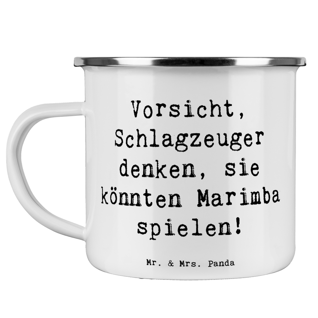 Camping Emaille Tasse Vorsicht, Schlagzeuger denken, sie könnten Marimba spielen! Campingtasse, Trinkbecher, Metalltasse, Outdoor Tasse, Emaille Trinkbecher, Blechtasse Outdoor, Emaille Campingbecher, Edelstahl Trinkbecher, Metalltasse für Camping, Kaffee Blechtasse, Camping Tasse Metall, Instrumente, Geschenke Musiker, Musikliebhaber