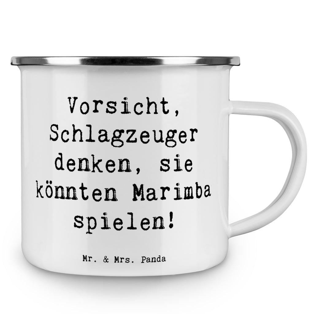 Camping Emaille Tasse Vorsicht, Schlagzeuger denken, sie könnten Marimba spielen! Campingtasse, Trinkbecher, Metalltasse, Outdoor Tasse, Emaille Trinkbecher, Blechtasse Outdoor, Emaille Campingbecher, Edelstahl Trinkbecher, Metalltasse für Camping, Kaffee Blechtasse, Camping Tasse Metall, Instrumente, Geschenke Musiker, Musikliebhaber