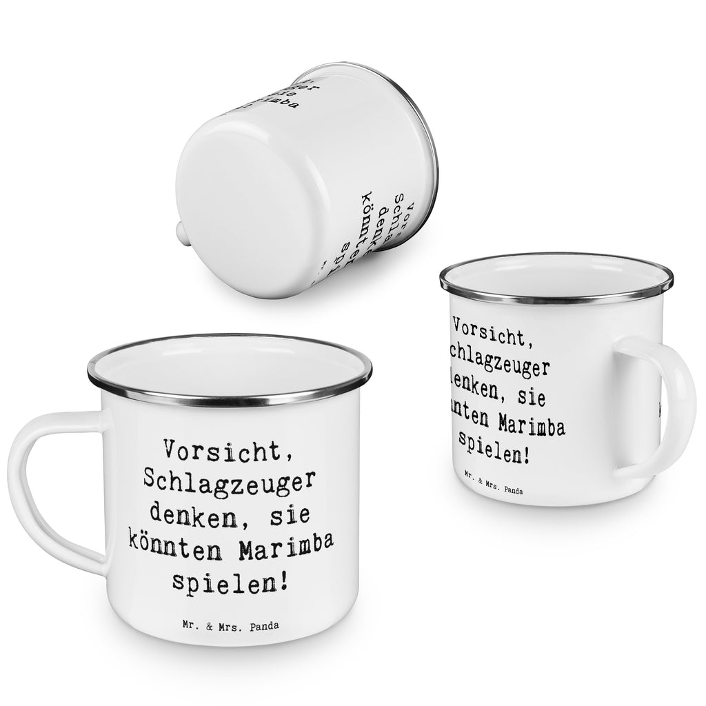 Camping Emaille Tasse Vorsicht, Schlagzeuger denken, sie könnten Marimba spielen! Campingtasse, Trinkbecher, Metalltasse, Outdoor Tasse, Emaille Trinkbecher, Blechtasse Outdoor, Emaille Campingbecher, Edelstahl Trinkbecher, Metalltasse für Camping, Kaffee Blechtasse, Camping Tasse Metall, Instrumente, Geschenke Musiker, Musikliebhaber