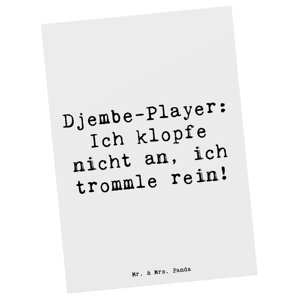 Postkarte Djembe-Player: Ich klopfe nicht an, ich trommle rein! Postkarte, Karte, Geschenkkarte, Grußkarte, Einladung, Ansichtskarte, Geburtstagskarte, Einladungskarte, Dankeskarte, Ansichtskarten, Einladung Geburtstag, Einladungskarten Geburtstag, Instrumente, Geschenke Musiker, Musikliebhaber