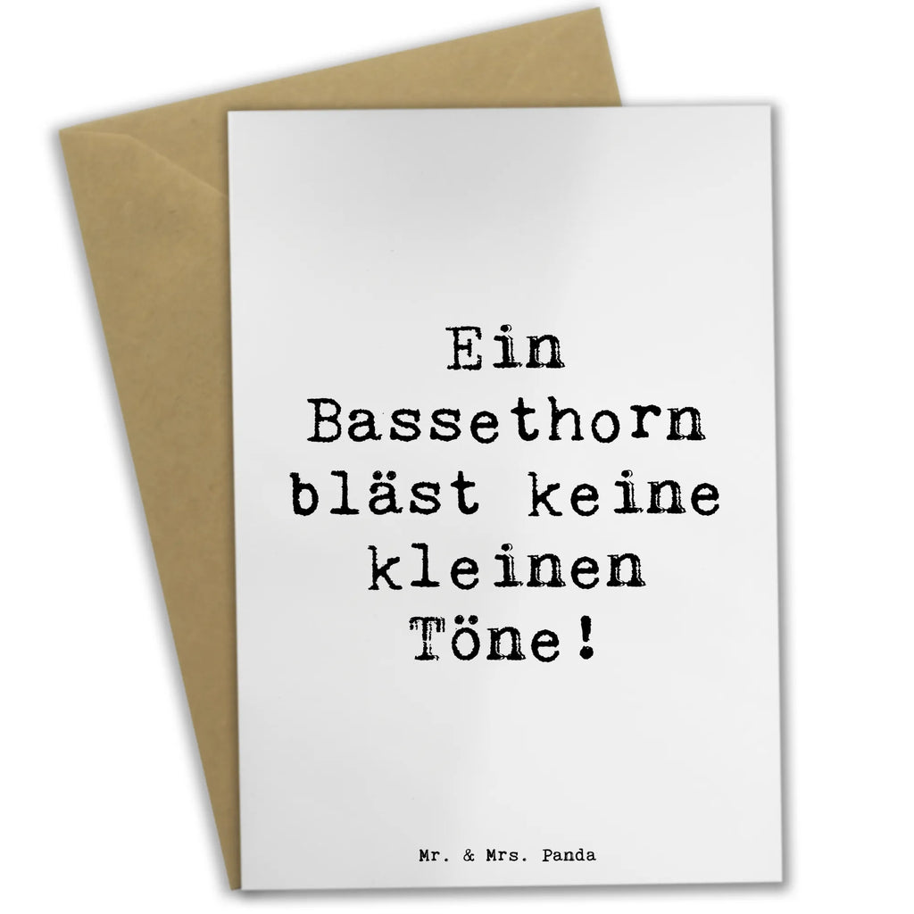 Grußkarte Spruch Ein Bassethorn bläst keine kleinen Töne! Grußkarte, Klappkarte, Einladungskarte, Glückwunschkarte, Hochzeitskarte, Geburtstagskarte, Karte, Ansichtskarten, Instrumente, Geschenke Musiker, Musikliebhaber