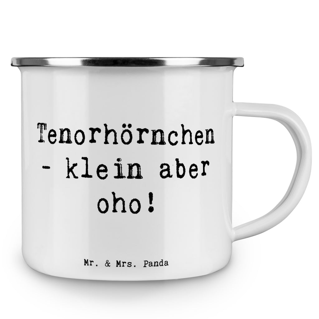 Camping Emaille Tasse Tenorhörnchen - klein aber oho! Campingtasse, Trinkbecher, Metalltasse, Outdoor Tasse, Emaille Trinkbecher, Blechtasse Outdoor, Emaille Campingbecher, Edelstahl Trinkbecher, Metalltasse für Camping, Kaffee Blechtasse, Camping Tasse Metall, Instrumente, Geschenke Musiker, Musikliebhaber