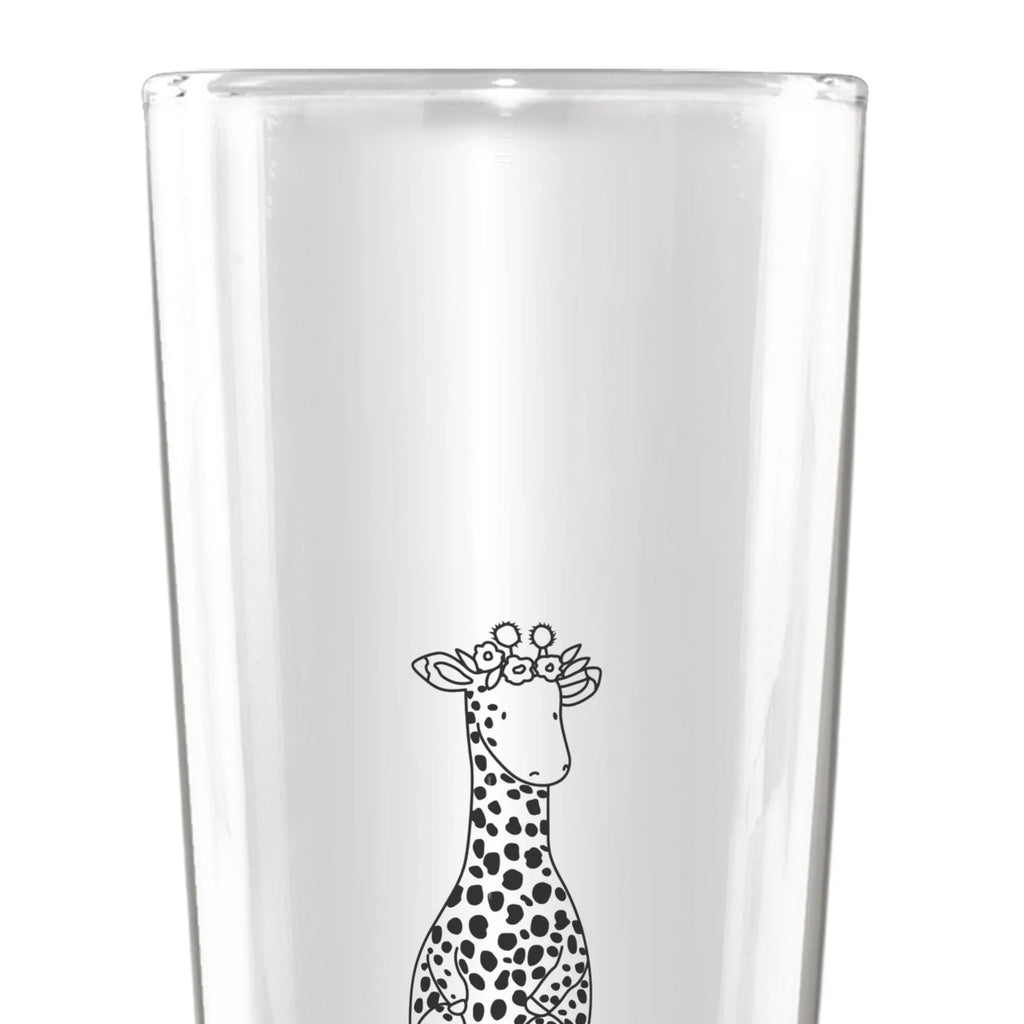 Bierglas Giraffe Blumenkranz Bierglas, Bier Glas, Bierkrug, Bier Krug, Vatertag, Afrika, Wildtiere, Giraffe, Blumenkranz, Abenteurer, Selbstliebe, Freundin