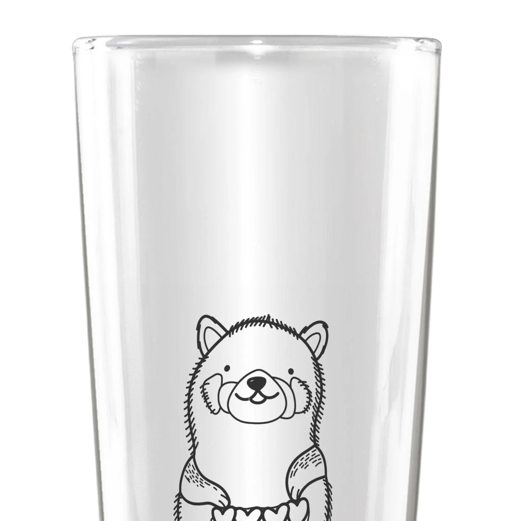 Bierglas Roter Panda Bierglas, Bier Glas, Bierkrug, Bier Krug, Vatertag, Tiermotive, Gute Laune, lustige Sprüche, Tiere, Panda, Liebe, Rot, Herz, Liebling, Lieblingsmensch