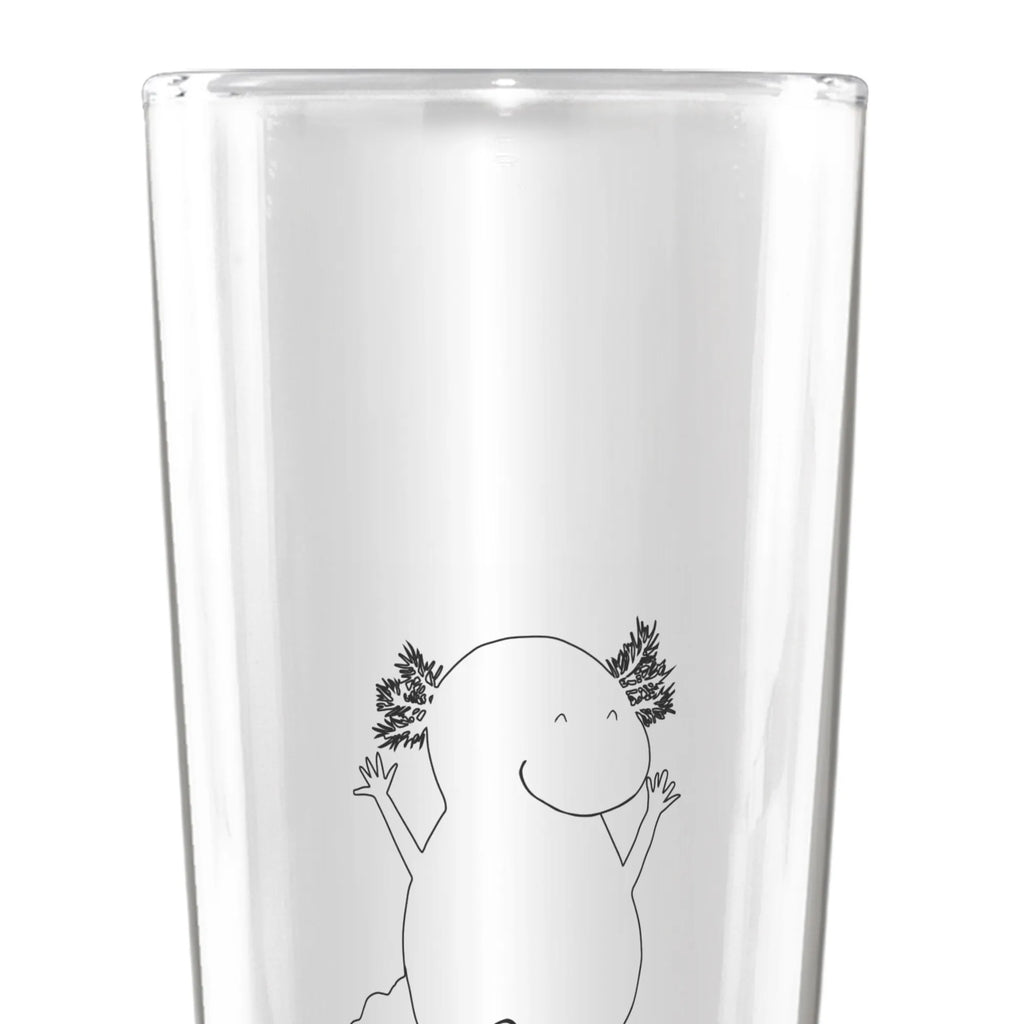 Bierglas Axolotl Hurra Bierglas, Bier Glas, Bierkrug, Bier Krug, Vatertag, Axolotl, Molch, Axolot, Schwanzlurch, Lurch, Lurche, fröhlich, Spaß, Freude, Motivation, Zufriedenheit