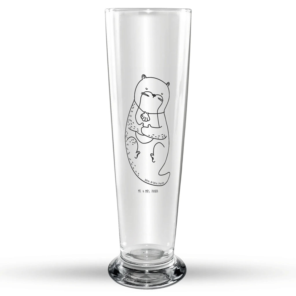 Bierglas Otter Muschel Bierglas, Bier Glas, Bierkrug, Bier Krug, Vatertag, Otter, Fischotter, Seeotter, Otterliebe, grübeln, träumen, Motivation, Tagträumen, Büro