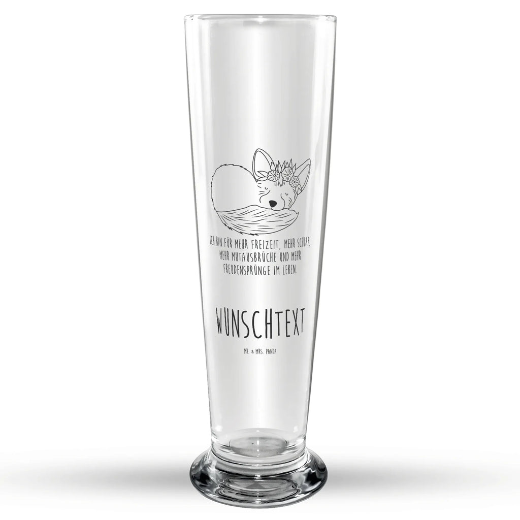 Personalisiertes Bierglas Wüstenfuchs Blumen Personalisiertes Bierglas, Personalisiertes Bier Glas, Personalisierter Bierkrug, Personalisierters Bier Krug, Bierglas mit Namen, Bierkrug mit Namen, Vatertag, Afrika, Wildtiere, Wüste, Wüstenfuchs, Blumen, Blumenkranz, Glücklich