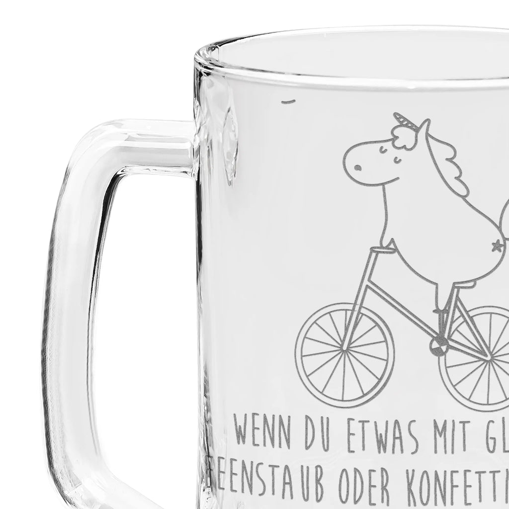 Gravur Bierkrug Einhorn Radfahrer Bierkrug, Bier Krug, Bierkrug Glas, Vatertag, Einhorn, Einhörner, Einhorn Deko, Pegasus, Unicorn, Radfahren, Radfahrer, Rad, Bike, Feenstaub, Konfetti, Luxusproblem, Kummer, Liebeskummer