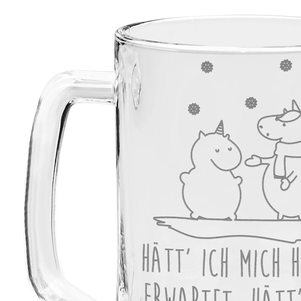 Gravur Bierkrug Einhorn Schneemann Bierkrug, Bier Krug, Bierkrug Glas, Vatertag, Einhorn, Einhörner, Einhorn Deko, Unicorn, Schneemann, Winter, Schnee, Kuchen, Weihnachten, kalt, Mütze, Handschuhe, X-Mas