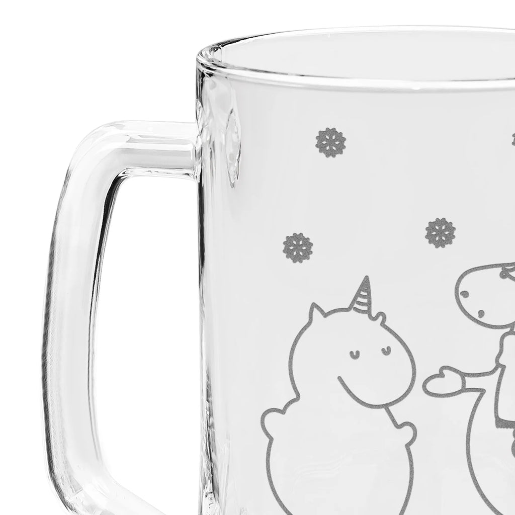 Gravur Bierkrug Einhorn Schneemann Bierkrug, Bier Krug, Bierkrug Glas, Vatertag, Einhorn, Einhörner, Einhorn Deko, Unicorn, Schneemann, Winter, Schnee, Kuchen, Weihnachten, kalt, Mütze, Handschuhe, X-Mas