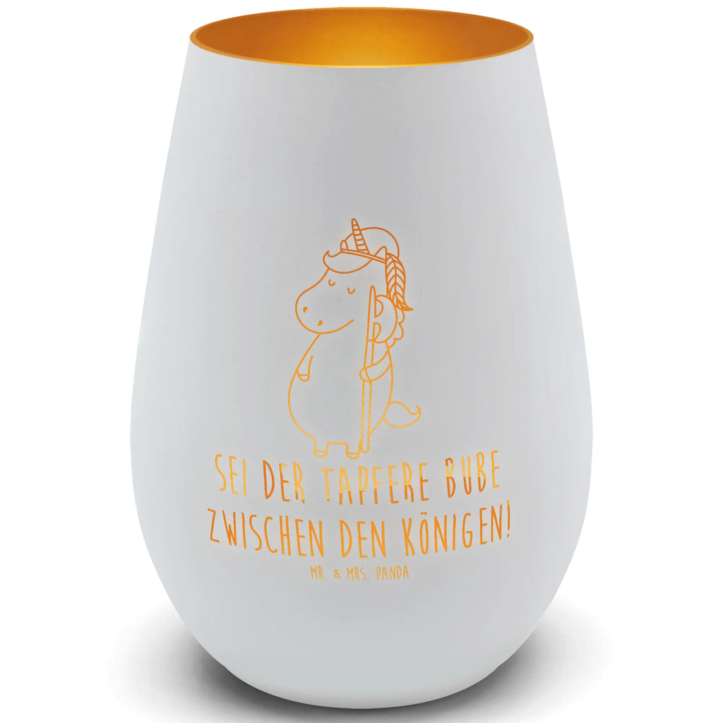 Gold Windlicht Einhorn Junge Windlicht, Teelicht, Graviertes Windlicht, Windlicht Gravur, Kerze, Windlicht aus Glas, Teelicht aus Glas, Einhorn, Einhörner, Einhorn Deko, Unicorn, Bube, Mittelalter