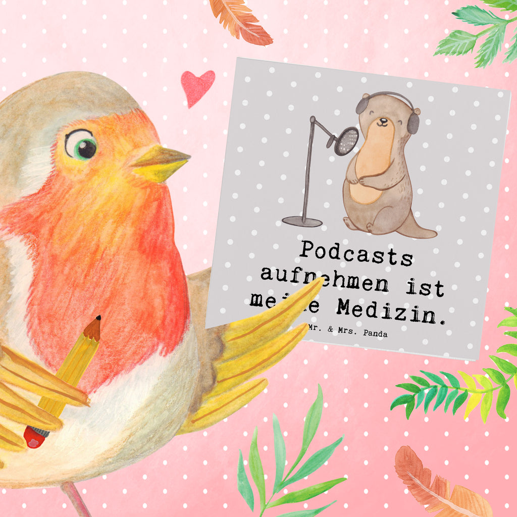 Deluxe Karte Otter Podcast aufnehmen Karte, Grußkarte, Klappkarte, Einladungskarte, Glückwunschkarte, Hochzeitskarte, Geburtstagskarte, Hochwertige Grußkarte, Hochwertige Klappkarte, Geschenk, Sport, Sportart, Hobby, Schenken, Danke, Dankeschön, Auszeichnung, Gewinn, Sportler, Podcast aufnehmen, Podcast produzieren, Podcasterin, Podcaster