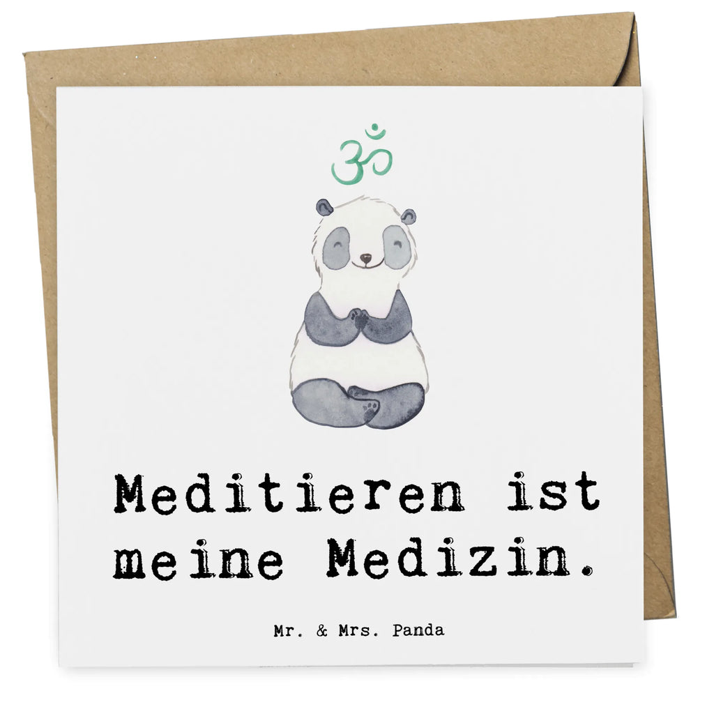 Deluxe Karte Panda Meditieren Karte, Grußkarte, Klappkarte, Einladungskarte, Glückwunschkarte, Hochzeitskarte, Geburtstagskarte, Hochwertige Grußkarte, Hochwertige Klappkarte, Geschenk, Sport, Sportart, Hobby, Schenken, Danke, Dankeschön, Auszeichnung, Gewinn, Sportler, Meditieren, Meditation, Meditationskurs