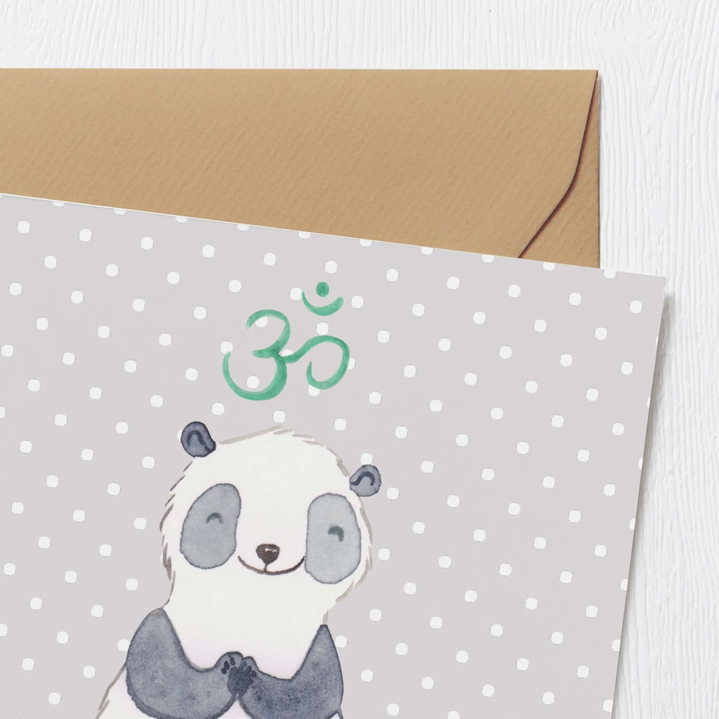 Deluxe Karte Panda Meditieren Karte, Grußkarte, Klappkarte, Einladungskarte, Glückwunschkarte, Hochzeitskarte, Geburtstagskarte, Hochwertige Grußkarte, Hochwertige Klappkarte, Geschenk, Sport, Sportart, Hobby, Schenken, Danke, Dankeschön, Auszeichnung, Gewinn, Sportler, Meditieren, Meditation, Meditationskurs