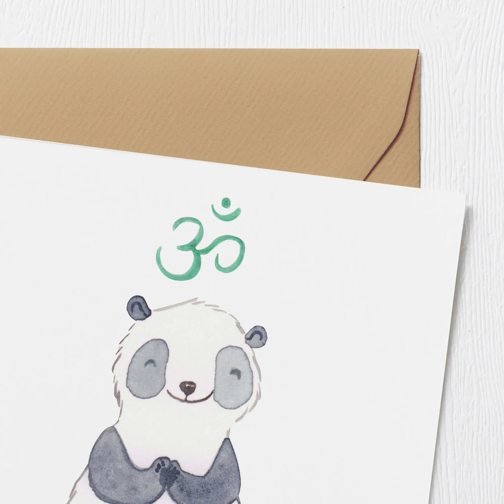 Deluxe Karte Panda Meditieren Karte, Grußkarte, Klappkarte, Einladungskarte, Glückwunschkarte, Hochzeitskarte, Geburtstagskarte, Hochwertige Grußkarte, Hochwertige Klappkarte, Geschenk, Sport, Sportart, Hobby, Schenken, Danke, Dankeschön, Auszeichnung, Gewinn, Sportler, Meditieren, Meditation, Meditationskurs