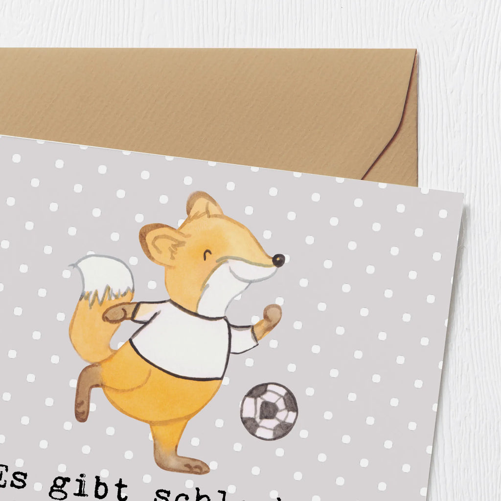 Deluxe Karte Fuchs Fußball spielen Karte, Grußkarte, Klappkarte, Einladungskarte, Glückwunschkarte, Hochzeitskarte, Geburtstagskarte, Hochwertige Grußkarte, Hochwertige Klappkarte, Geschenk, Sport, Sportart, Hobby, Schenken, Danke, Dankeschön, Auszeichnung, Gewinn, Sportler, Fußball, Soccer, Fußballer, Bolzen, Bolzplatz, Fußballerin