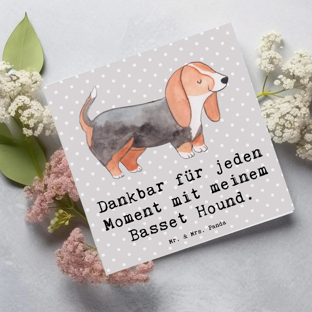 Deluxe Karte Basset Hound Moment Karte, Grußkarte, Klappkarte, Einladungskarte, Glückwunschkarte, Hochzeitskarte, Geburtstagskarte, Hochwertige Grußkarte, Hochwertige Klappkarte, Hund, Hunderasse, Rassehund, Hundebesitzer, Geschenk, Tierfreund, Schenken, Welpe, Basset Hound, Basset